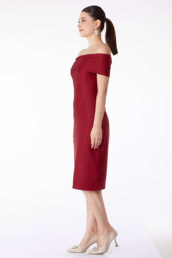 Abiye Elbise Bordo - 13187 - 4