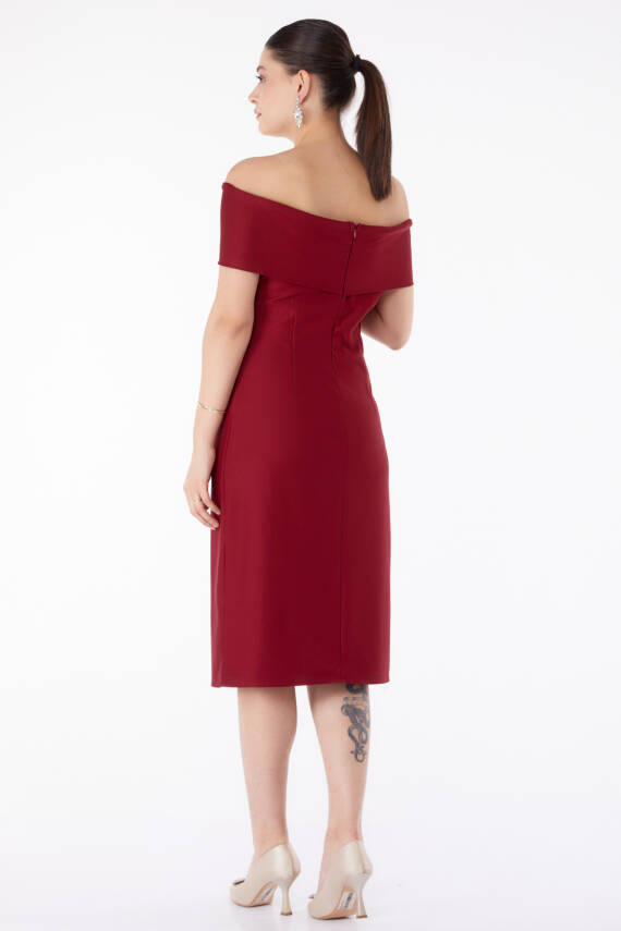 Abiye Elbise Bordo - 13187 - 5