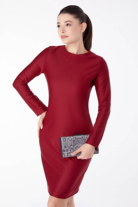 Abiye Elbise Bordo - 13188 - 3