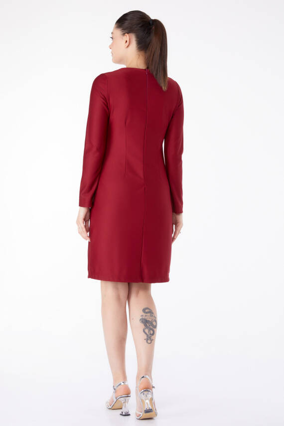 Abiye Elbise Bordo - 13188 - 5