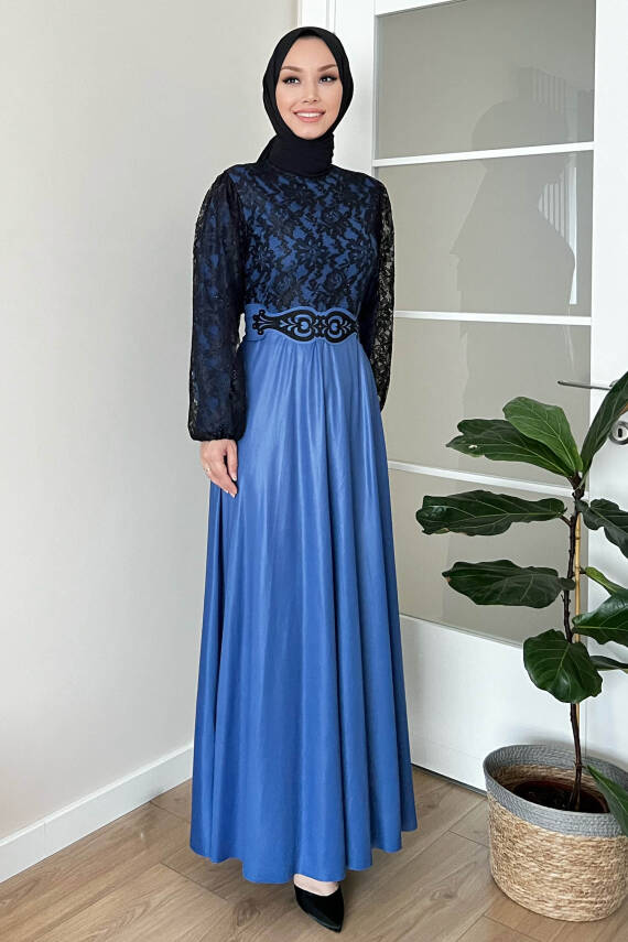 Abiye Elbise Indigo - 11018 - 1