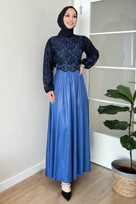Abiye Elbise Indigo - 11018 - 2