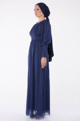 Abiye Elbise Lacivert - 11003 - 4