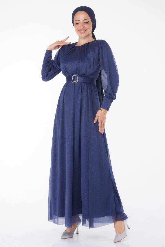 Abiye Elbise Lacivert - 11005 - 2