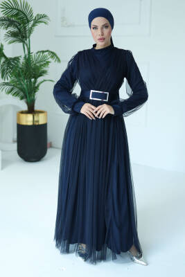 Abiye Elbise Lacivert - 26083 - 2