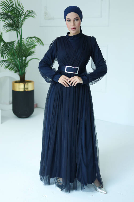 Abiye Elbise Lacivert - 26083 - 2