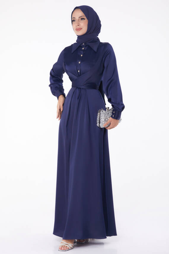 Abiye Elbise Lacivert - 26194 - 1