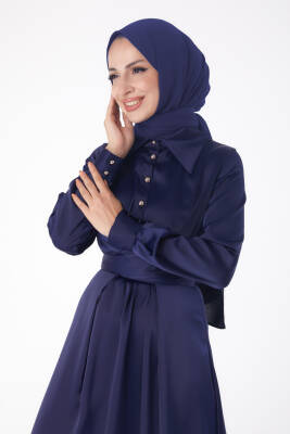Abiye Elbise Lacivert - 26194 - 3