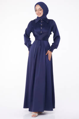 Abiye Elbise Lacivert - 26194 - 4