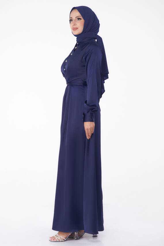 Abiye Elbise Lacivert - 26194 - 5