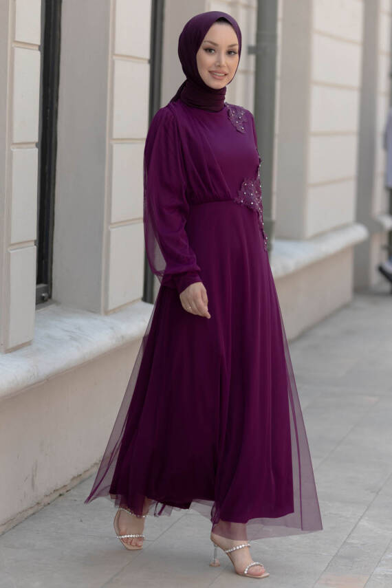 Abiye Elbise Mor - 10312 - 1