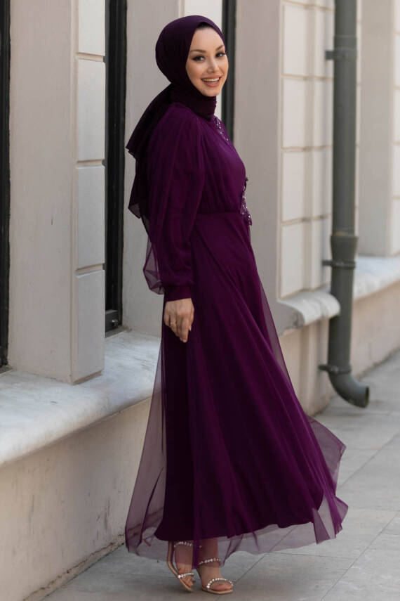 Abiye Elbise Mor - 10312 - 2