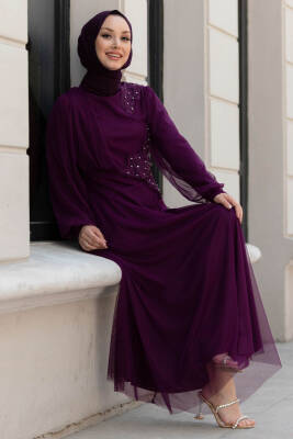 Abiye Elbise Mor - 10312 - 5