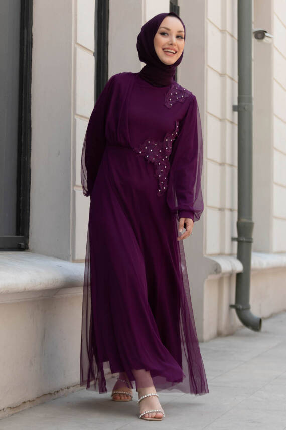 Abiye Elbise Mor - 10312 - 7
