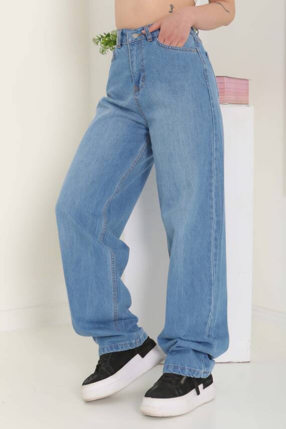 Baggy Kot Pantolon Acik Mavi - 27097 - 5