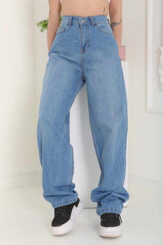 Baggy Kot Pantolon Acik Mavi - 27097 - 6