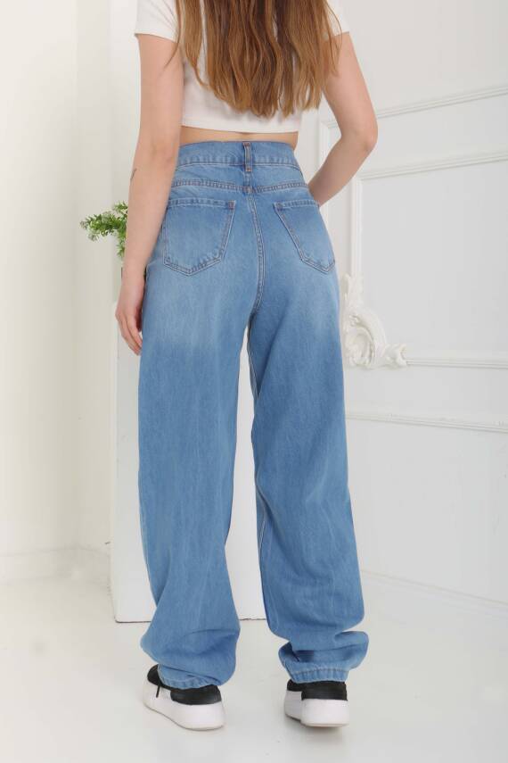 Baggy Kot Pantolon Acik Mavi - 27097 - 8