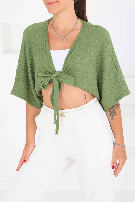 Bağlamalı Bluz Haki - 27539 - 1