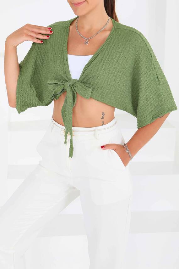 Bağlamalı Bluz Haki - 27539 - 2