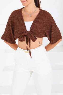 Bağlamalı Bluz Kahve - 27539 - 3