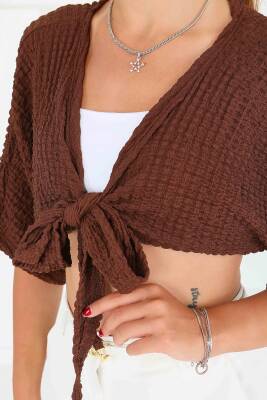 Bağlamalı Bluz Kahve - 27539 - 4
