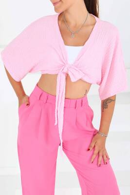 Bağlamalı Bluz Pembe - 27539 - 2