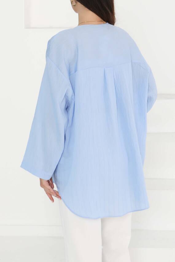Bağlamalı Ceket Bebe Mavi - 27486 - 5