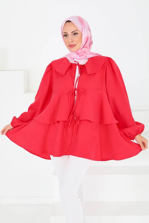 Bağlamalı Gömlek Kirmizi - 27549 - 3