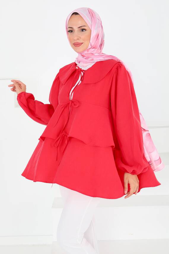 Bağlamalı Gömlek Kirmizi - 27549 - 5