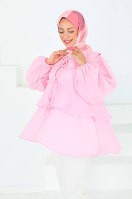 Bağlamalı Gömlek Pembe - 27549 