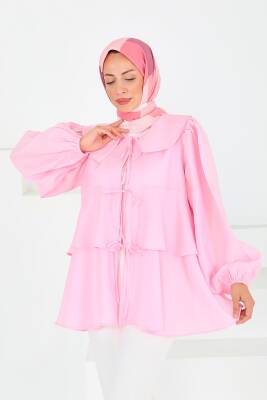 Bağlamalı Gömlek Pembe - 27549 - 3