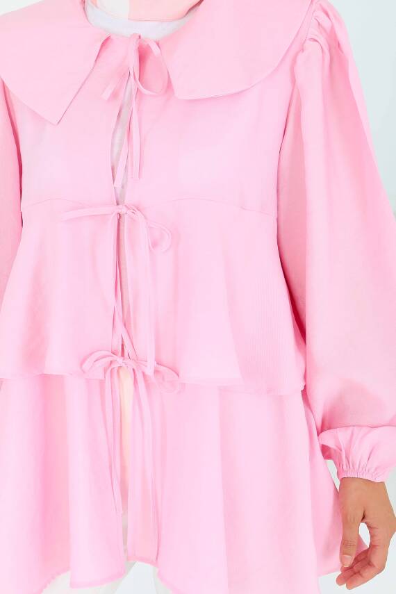 Bağlamalı Gömlek Pembe - 27549 - 5