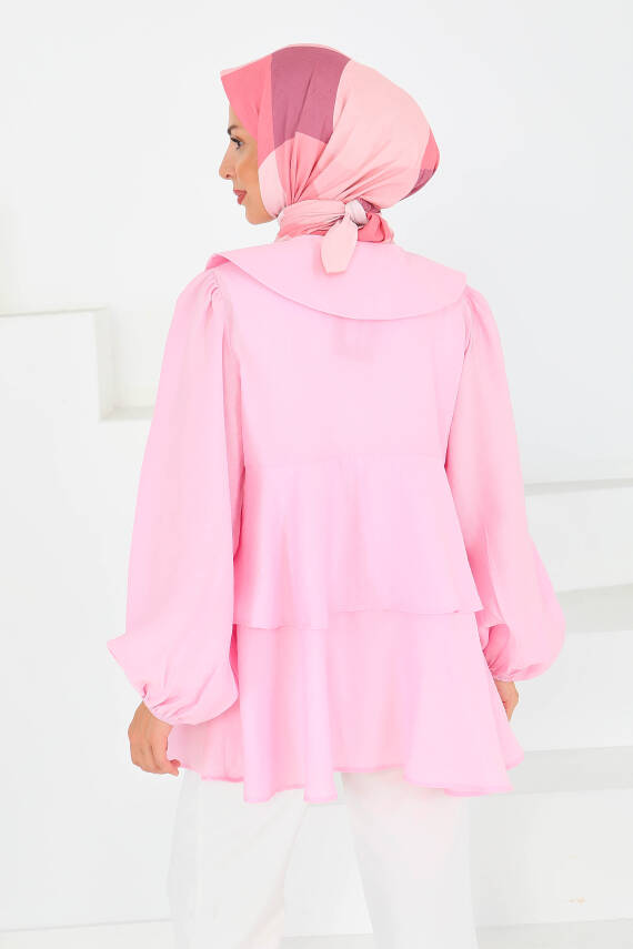Bağlamalı Gömlek Pembe - 27549 - 6