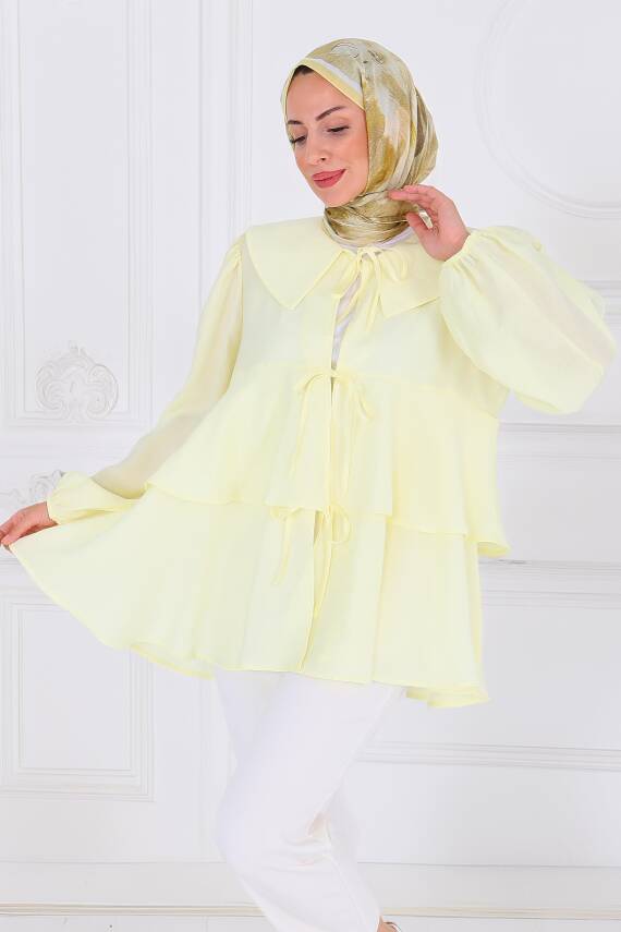Bağlamalı Gömlek Sari - 27549 - 1