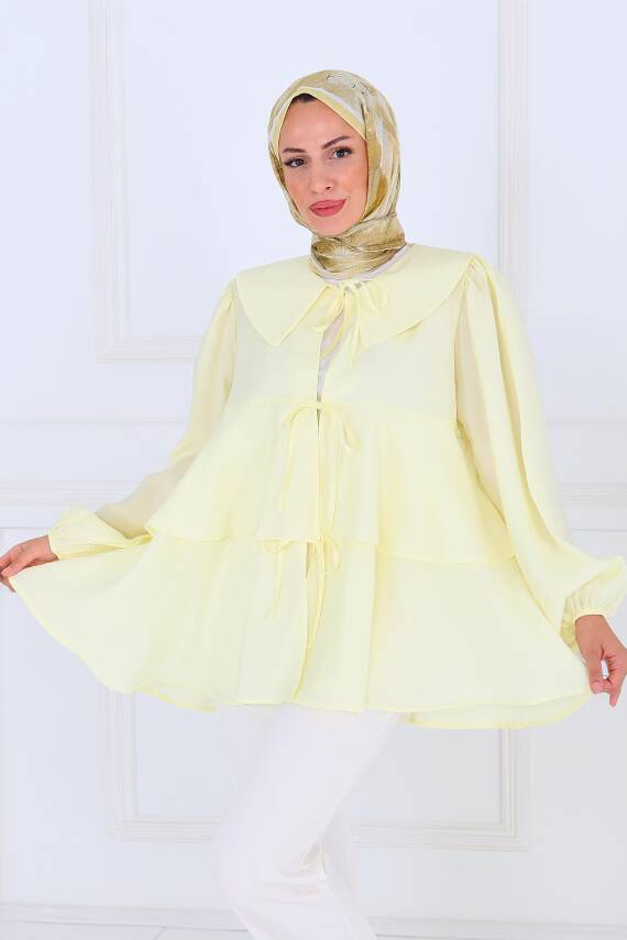 Bağlamalı Gömlek Sari - 27549 - 2