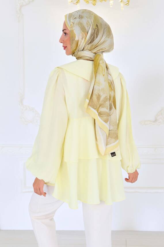 Bağlamalı Gömlek Sari - 27549 - 5