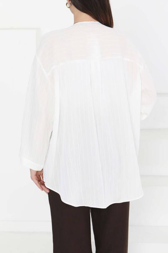 Bağlamalı Kimono D1 Beyaz - 27388 - 5