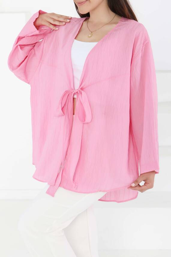 Bağlamalı Kimono Pembe - 27388 - 3