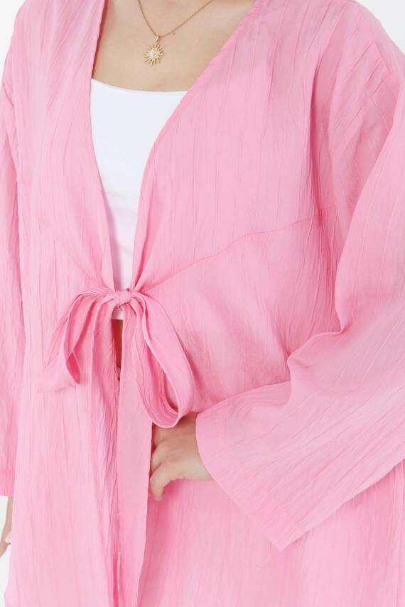 Bağlamalı Kimono Pembe - 27388 - 4