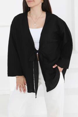 Bağlamalı Kimono Siyah - 27388 