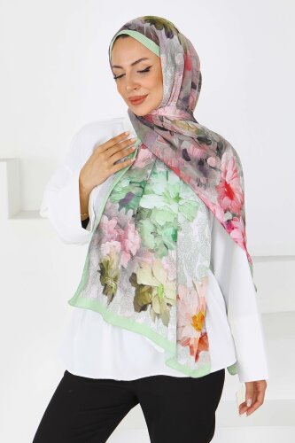 Bambu Kıraş Şal Fistik Yeşili - 27617 - 2