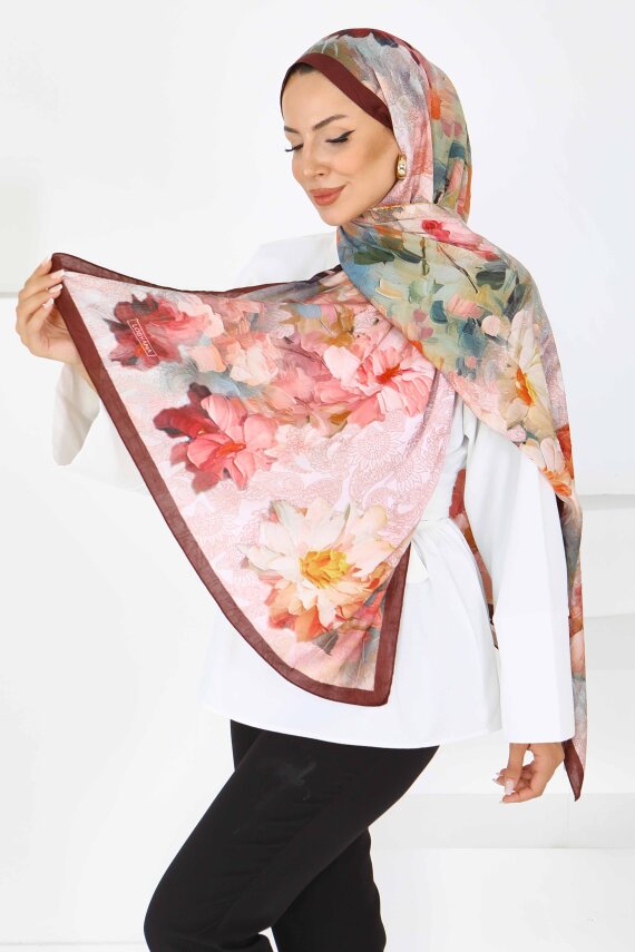 Bambu Kıraş Şal Kahve - 27617 - 1