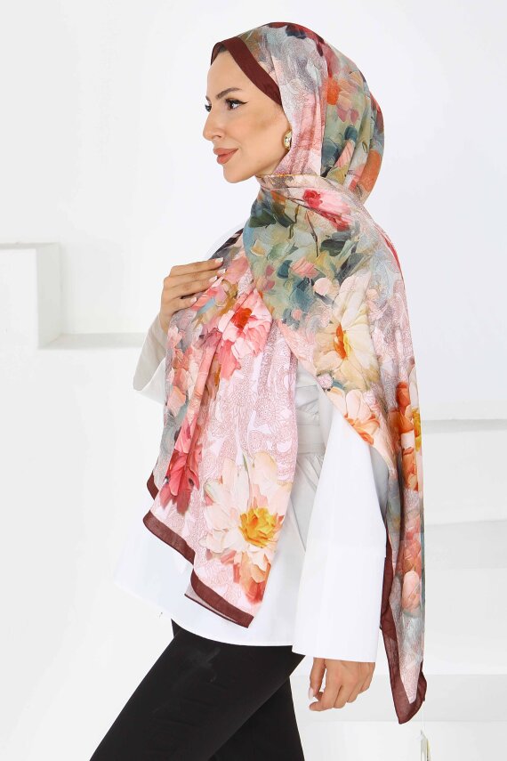 Bambu Kıraş Şal Kahve - 27617 - 3