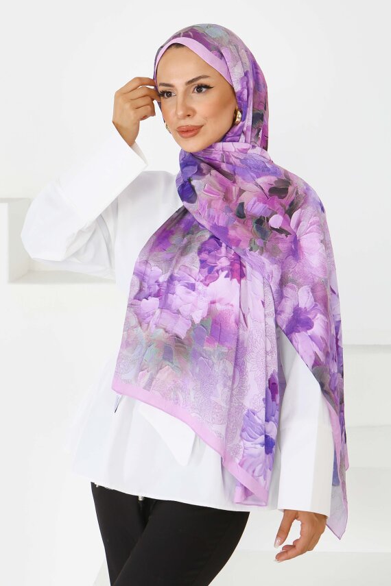 Bambu Kıraş Şal Lila - 27617 - 2