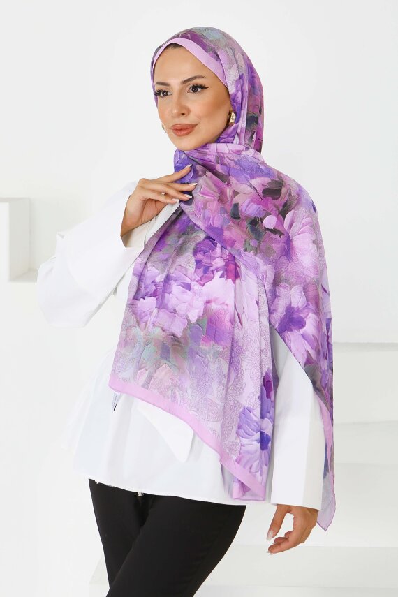 Bambu Kıraş Şal Lila - 27617 - 3