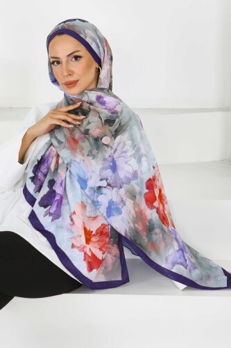 Bambu Kıraş Şal Mor - 27617 
