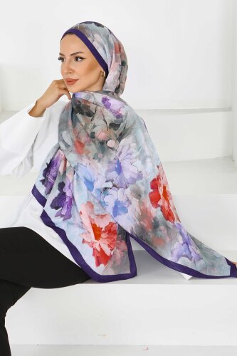 Bambu Kıraş Şal Mor - 27617 - 2