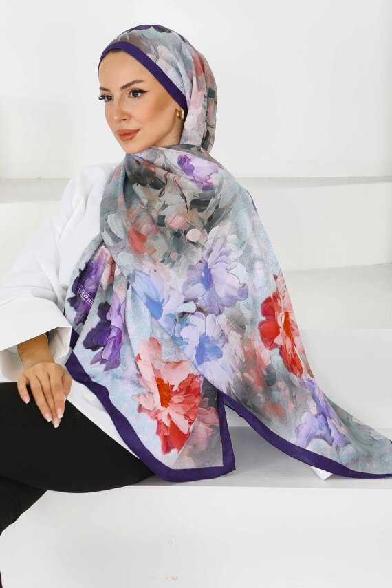 Bambu Kıraş Şal Mor - 27617 - 3