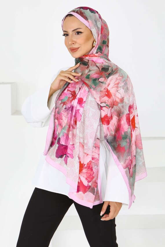 Bambu Kıraş Şal Pudra - 27617 - 4