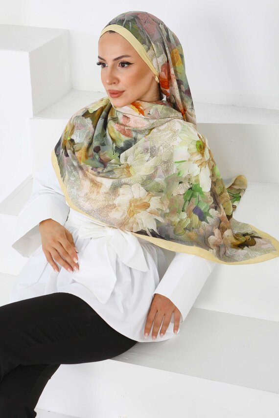 Bambu Kıraş Şal Sari - 27617 - 3